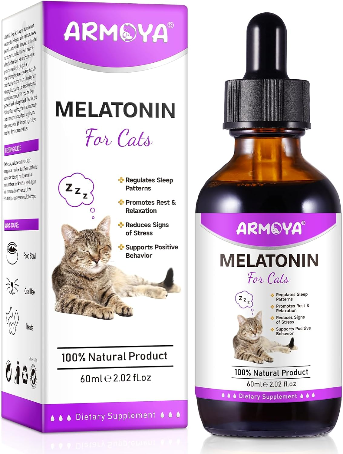 Cat Melatonin – Melatonin for Cats – Cat Calming Treats- Cat Sedative for Grooming – Helps to Support Restful Sleep for Your Cat – Cat Sleep Aid – Anxiety Relief for Cats